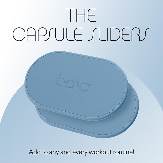 Bala Capsule Sliders for Working Out, Core Workout Sliders - Floor Exercise Sliders & Fitness Gliders for Squats, Lunges, & Push-up Variations - Strength Slides for Yoga, Pilates & Aerobics