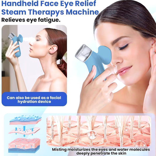 Eye Mist Steam Sprayer for Relief Dry Eyes, Eye Treatment, Portable Heated Eye Masks, Mini Eye Moisturizing Cleaning Soothing Steamer, Blue