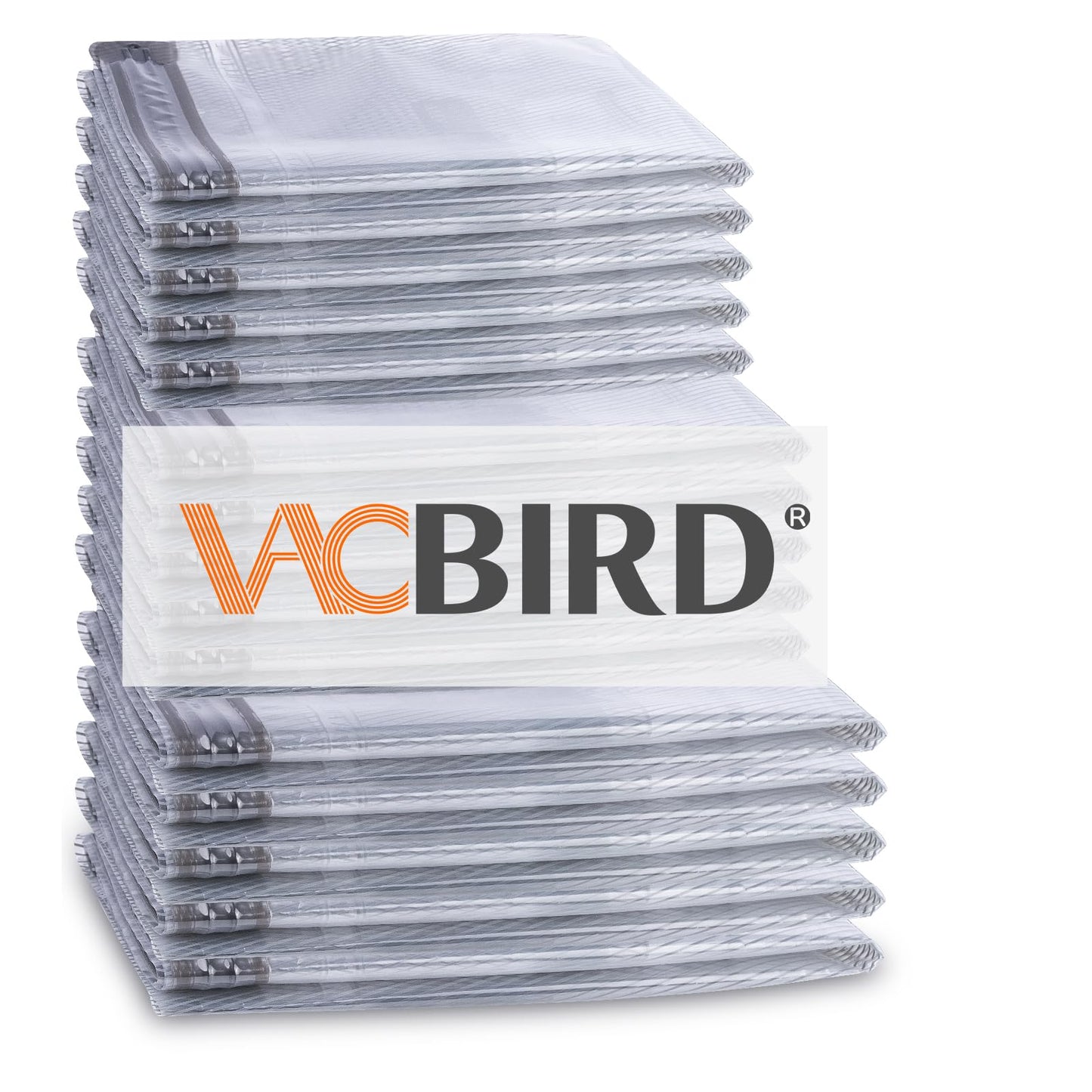 Vacbird 15-Pack Vacuum Storage Bags for Travel, Large/Medium/Small Compression Bags for Clothes (No Pump)