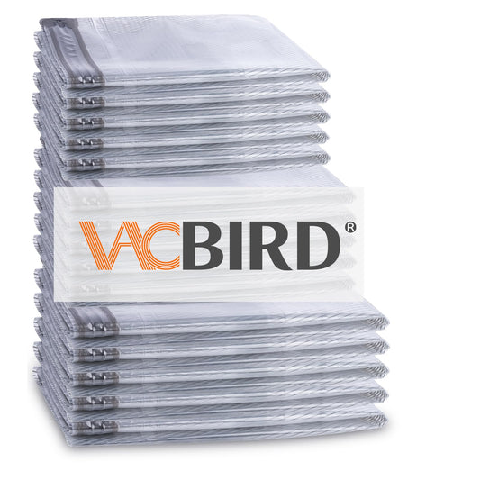 Vacbird 15-Pack Vacuum Storage Bags for Travel, Large/Medium/Small Compression Bags for Clothes (No Pump)
