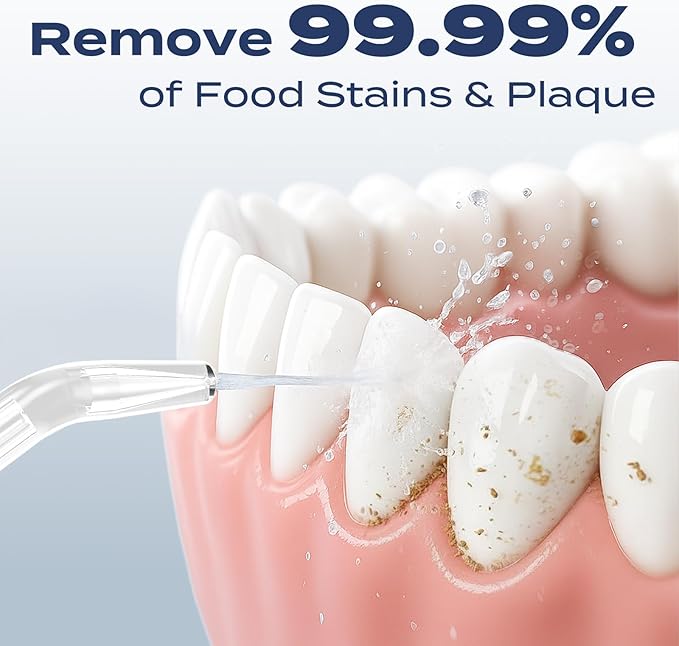 7AM2M Portable Water Flosser Cordless, Water Flosser for Teeth with 3 Modes and 2 Jet Tips, USB C Rechargeable, IPX7 Waterproof, Dental Water Flosser for Travel and Home Use (Peacock Green)