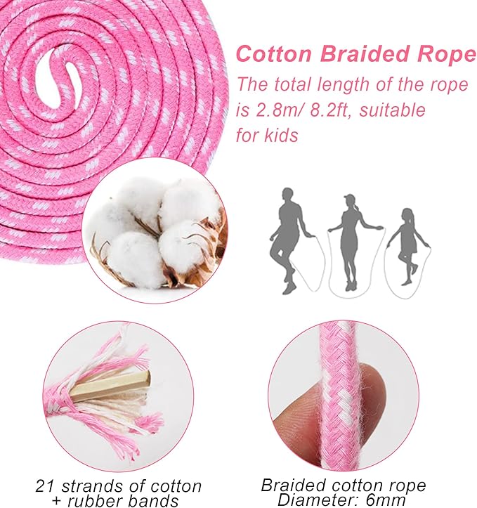 Jump Rope for Women Men Kids, EGOSKY Adjustable Wooden Handle Skipping Rope for Adult Boys Girls Fitness Exercise Outdoor Activity