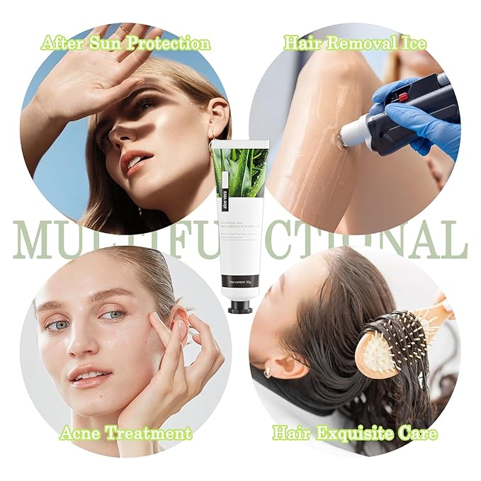 16PCS Aloe Vera Gel for Face,Hydrating Organic Aloe Vera Gel,Instant Cooling,Refreshing After Sun Care Lotion,Travel Size After Sun Care Lotion for Face and Body,All Skin Types, 1.05 Oz