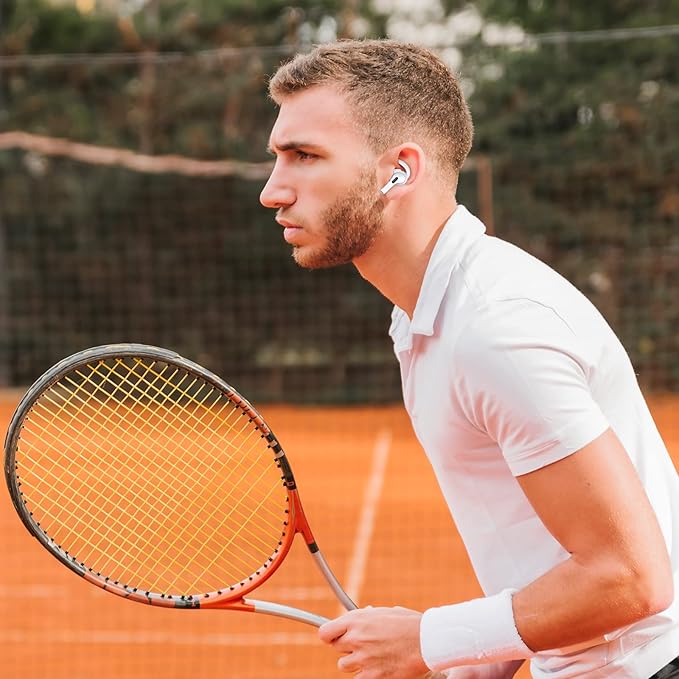 AhaStyle 3 Pairs AirPods Pro 2nd Generation Ear Hooks【Added Storage Pouch】 Anti-Slip Ear Covers Silicone Accessories Compatible with Apple AirPods Pro 2nd Generation (3 Large, White)