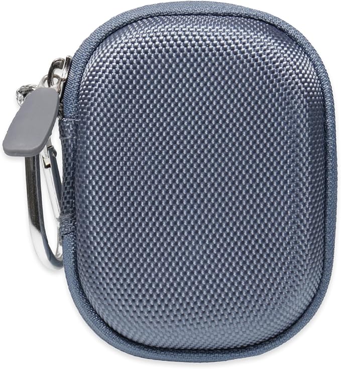 CaseSack Case for JLab Go Pop+,Go Air Pop, Air, Air Tones+/ Tones, JBuds Mini True Wireless Earbuds, Compact Organizer for The Charger case and Charger Cord (Stone Blue)