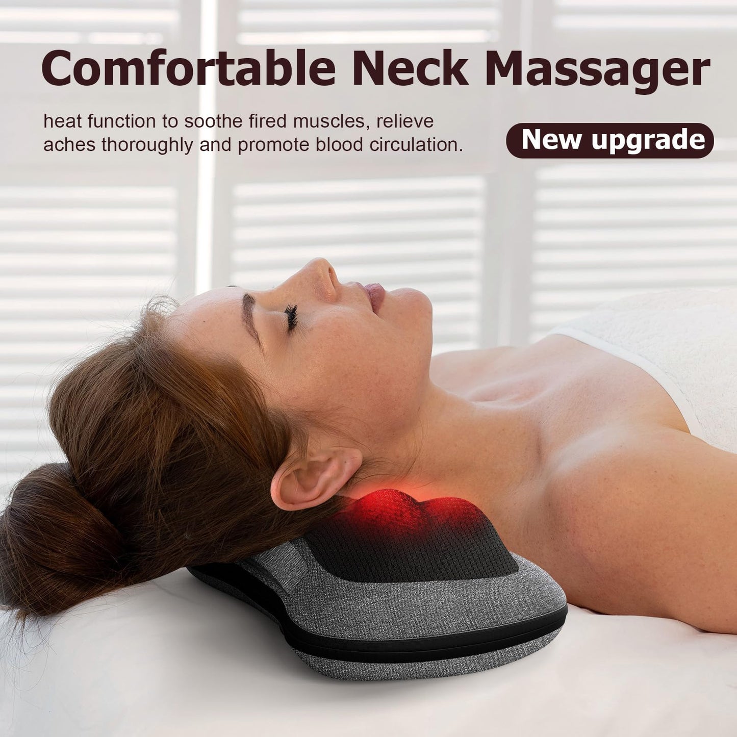 VIKTOR JURGEN Shiatsu Back Massager with Heat – Deep Tissue Massage for Neck, Shoulder, Leg, Upper & Lower Back Pain Relief, Electric Kneading 3D Massage Pillow Gifts for Men Women Dad, Mom, Christmas