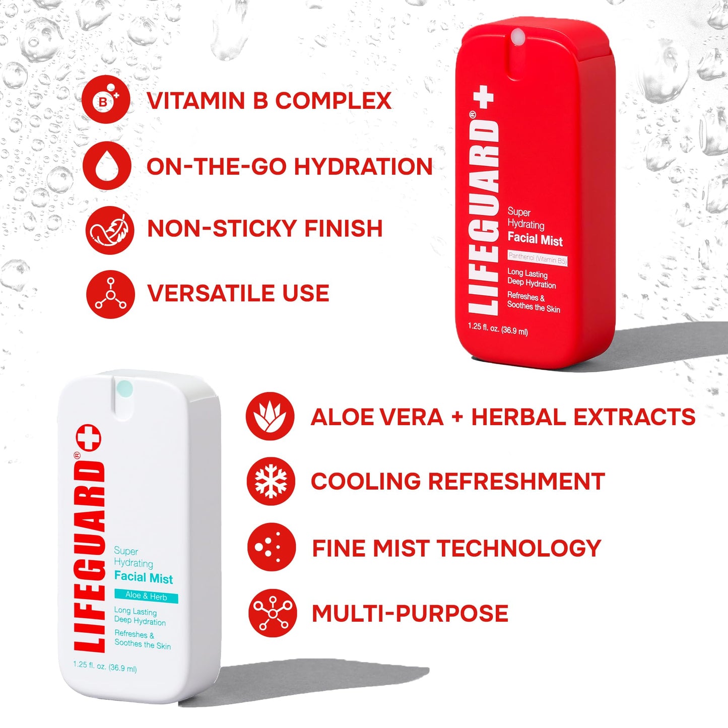 LIFEGUARD Super Hydrating Facial Mist - Aloe & Herb, Face Mist Hydrating Spray for All Skin Types, Lightweight Face Moisturizer - 1.25 fl. oz.