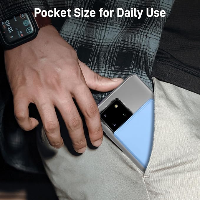 Auskang Portable Charger for iPhone with Built in Lightning Cable- 5000mAh Slim Power Bank Compatible with iPhone 14/13/12/11/X/8/7 Series (Not for iPhone 15 Series)- Thin Battery Pack for Travel