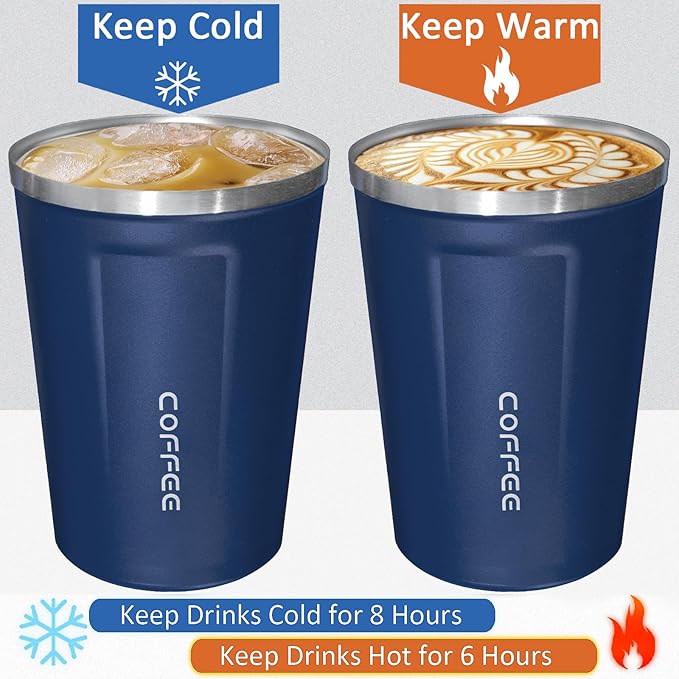 4 Pack Insulated Coffee Tumblers with Lid 17oz Stainless Steel Travel Coffee Mug Reusable Coffee Cup to Keep Cold and Hot Drinks for Car, Daily, Travel and Gifts, Multicolor