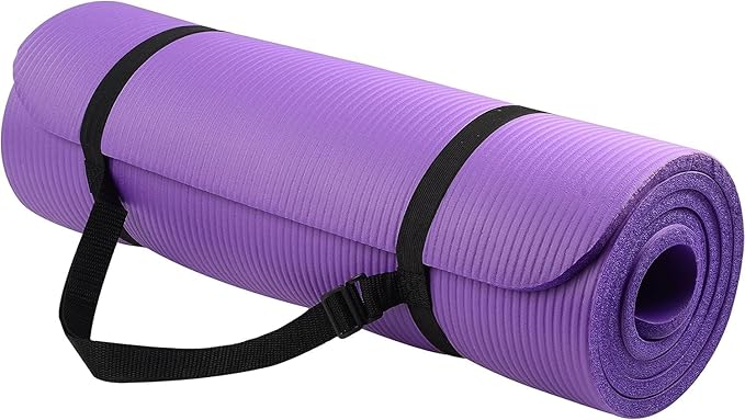 1/2-Inch Extra Thick High Density Anti-Tear Exercise Yoga Mat with Carrying Strap, Multiple Colors