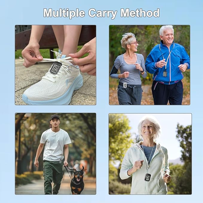 3D Pedometer for Walking, Simple Walking Step Counter with Removable Clip and Lanyard, Step Tracker with Large Digital Display, Accurately Track Steps for Women Men Seniors