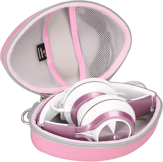 Aproca Headphones Case Compatible with AILIHEN MS300 / Artix CL750 / AILIHEN C8 Over-Ear Headphones, Portable Headset Bag-Pink