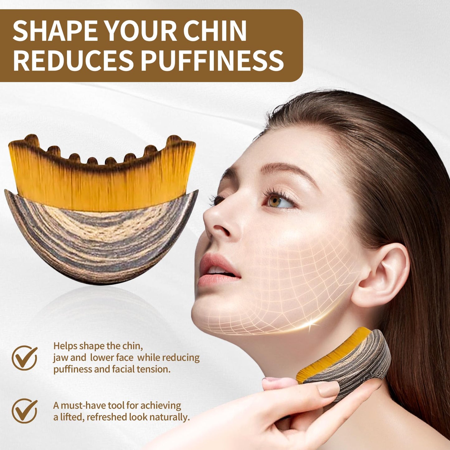 Lymphatic Contour Face Brush,Contour Face Brush for Lymphatic Drainage,Dry Lymphatic Drainage Massager,Ergonomically Designed to Fit The Skin Precisely