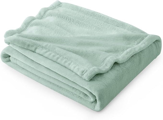 Bedsure GentleSoft Sage Green Fleece Throw Blanket - 300GSM Soft Lightweight Plush Cozy Blankets for Bed, Sofa, Couch, Travel, Camping