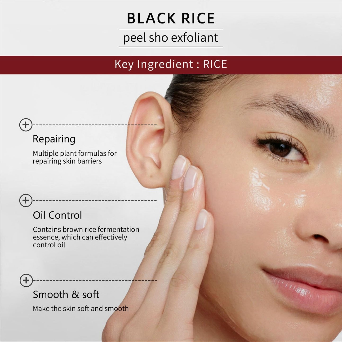 Rice Peeling Ampoule, Black and White Rice Serum Ampoule Duo for Face Exfoliant Dead Skin Remover, Day & Night Face Scrub, Gentle Peel + Pore Minimizing & Deep Hydration (Black Rice, 2.7floz)