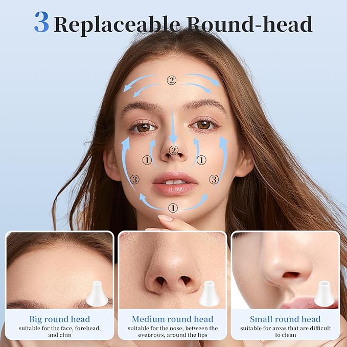 Blackhead Extractor with Camera, Black Head Remover for Face,Pore Extractor for Black Head and Acen, Blackhead Remover Tools with USB Rechargeable, Blackhead Remover Vacuum (White)