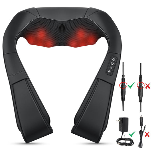 Medcursor Neck Massager, Portable Electric Neck and Back Massager with Heat, Deep Tissue 3D Kneading Pillow for Muscle Pain Relief, Ideal Father’s Day Gift, Not Cordless