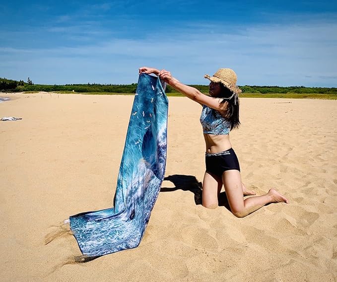 4Monster Microfiber Beach Towel Quick Dry,Super Absorbent Lightweight Travel Towel for Swimmers, Sand Free Camping Towel, Beach Towels for Pool,Swim,Water Sports,Yoga