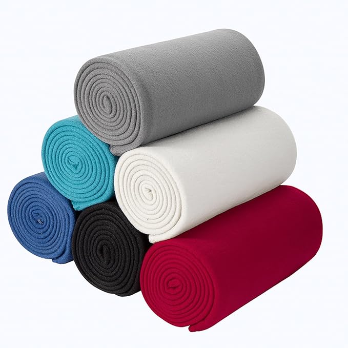 CAI TENG Fleece Throw Blankets for Couch Bulk Lightweight Warm Soft Cozy Dog Blanket 6 Pack Bulk Fleece Kids Blanket Solid for Bed Sofa Couch Office Gifts Outdoor Assorted 50 x 60 inch