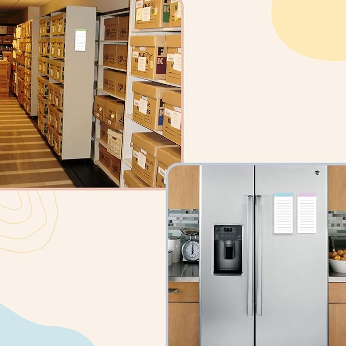 6 Pack Magnetic Notepads for Fridge, Grocery List Magnet Pad for Refrigerator, Memo Notepad with Lined Pages, 50 Sheets per Note Pads To-Do List, Shopping List(300Sheets)