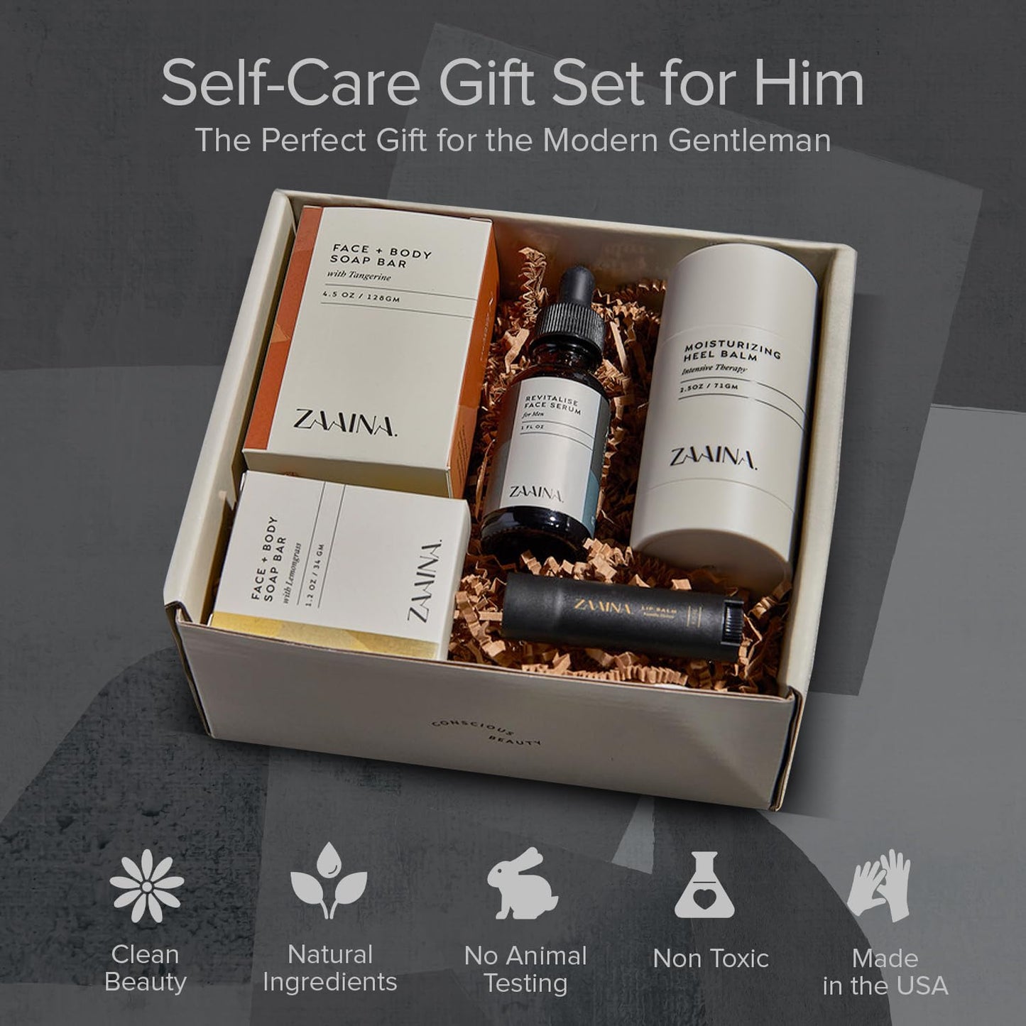 Men's Birthday Care Package with Card - Luxury Gift Set for Men, Body Self Care Kit for Men, Relaxing Spa Birthday Gift Basket by ZAAINA