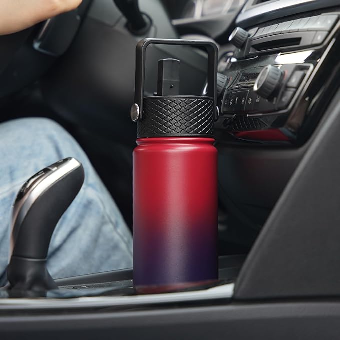 BJPKPK Insulated Water Bottles with Straw Lid, 22oz Cold & Hot Thermo, Stainless Steel Metal Water Bottle with 3 Lids, Reusable Thermo, Cups, Mugs for Daily Use-Violet