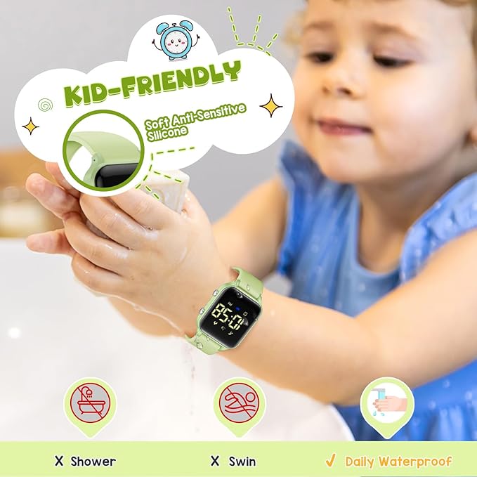 Kids Digital Watches for Boys Girls, Sports Watch with Fitness Tracker, Pedometer, Alarm Clocks, Stopwatch, No App Needed Waterproof Kids Watch, Gift for Teens Student Girls Boys Ages 5-14