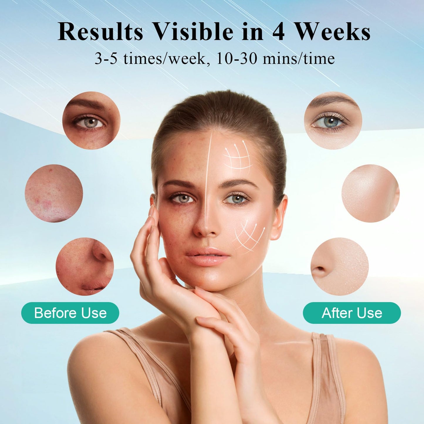 biuufish Red Light Therapy for Face, 7＋1 Colors LED Face Mask Light Therapy with 850NM Near-infrared, Portable Rechargeable Red Light Therapy Mask Skin Care Device at Home and Travel for Anti-Aging