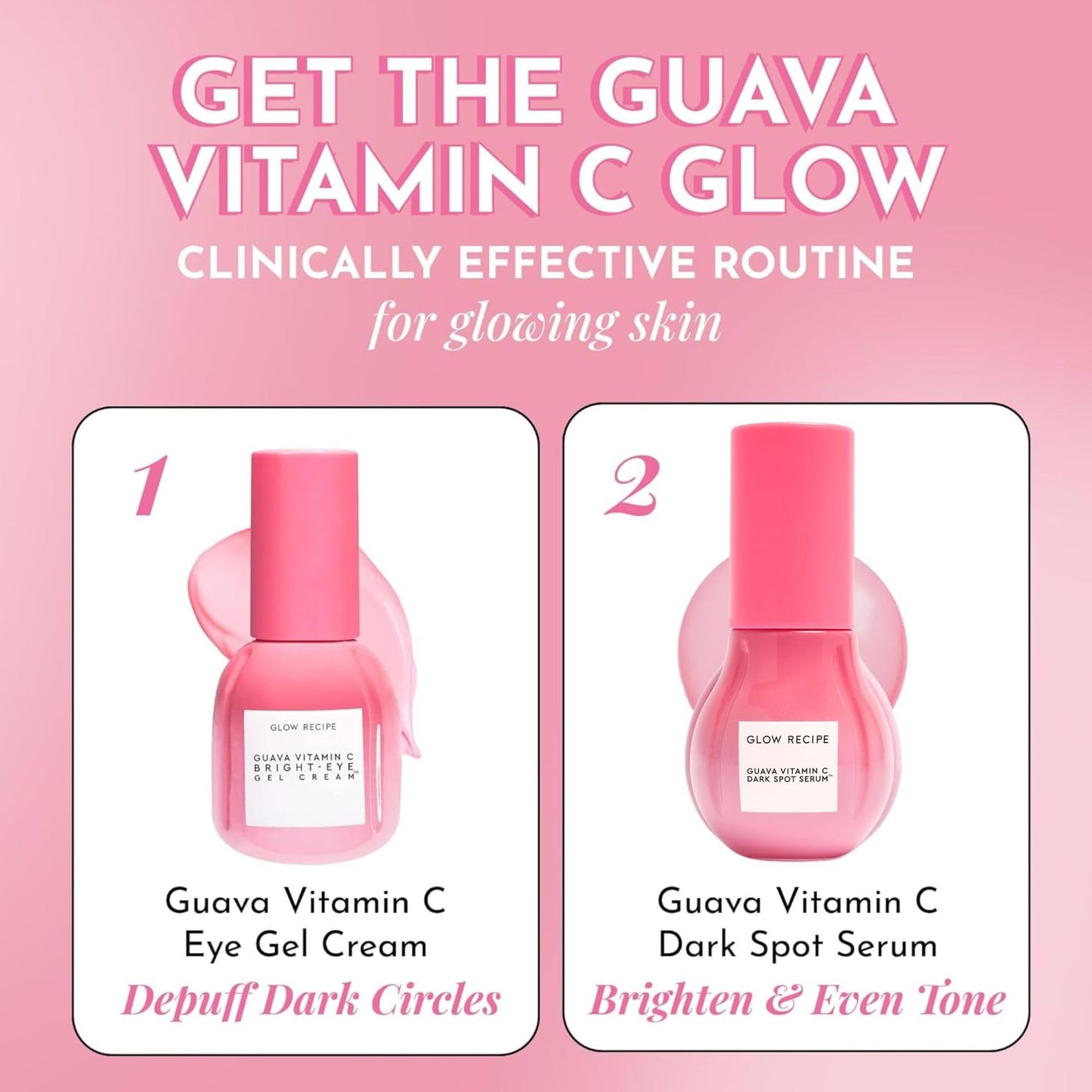 Glow Recipe Guava Travel Size Vitamin C Serum - Moisturizing, Brightening & Vegan Korean Skin Care Face Serum for Dark Spots, Even Tone & Redness - Tranexamic, Ferulic Acid & Vitamin E (15ml)