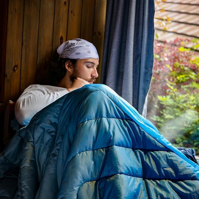 Camping Blanket,Puffy Printed Camping Blanket Lightweight Packable Outdoor Blanket for Camping,Traveling, Stadium, Hiking, Picnics