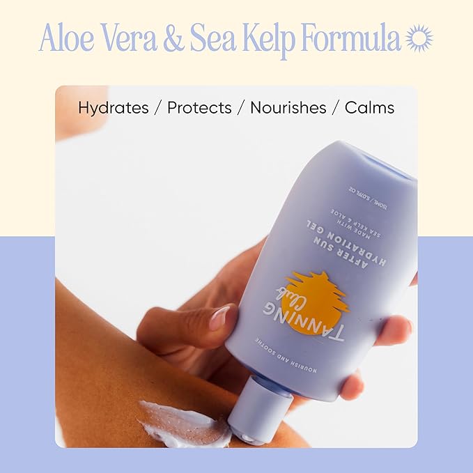 After Sun Gel - Aloe Vera and Sea Kelp Formula for Sunburn Relief and Hydration - Tan Extender - 150 m