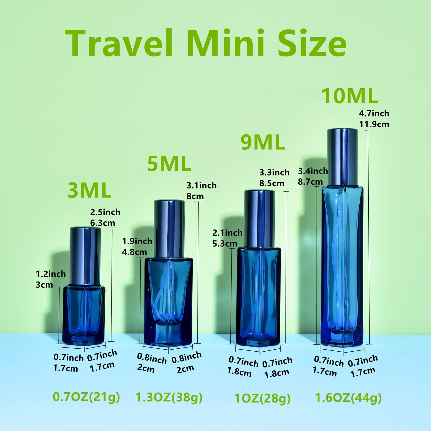 Yikimyfo Travel Perfume Atomizer - 5 Pcs 5ML/0.17oz Mini Spray Bottles, Fine Mist Cologne Glass Bottles, Empty Refillable Size for Travel