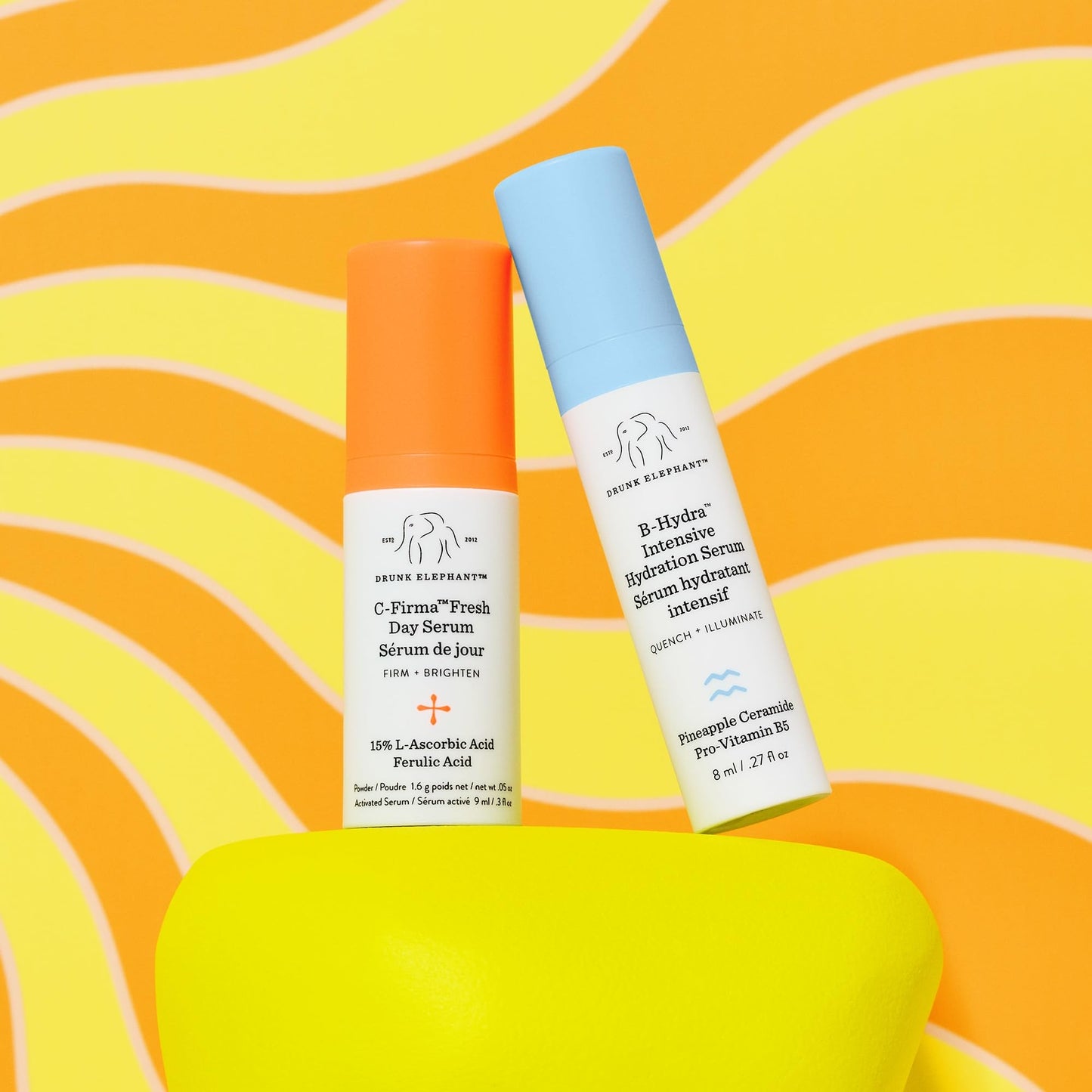 Drunk Elephant Hydra and the Bright - Includes C-Firma (9 ml) and B-Hydra (8 ml) - Clean Clinical Skincare - Cruelty-Free - Dermatologist-Tested - Free of Essential Oils, Silicones, and Fragrance