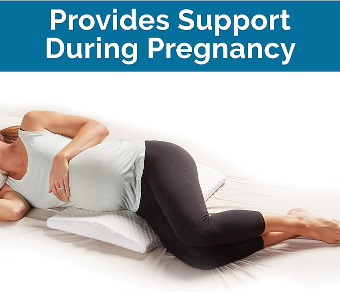 ComfiLife Lumbar Support Pillow for Sleeping Memory Foam Pillow for Back Pain Relief - Side, Back and Stomach Sleepers- Triangle Wedge Pillow - Bed Rest Pillow - Medium-Soft (White, Standard)