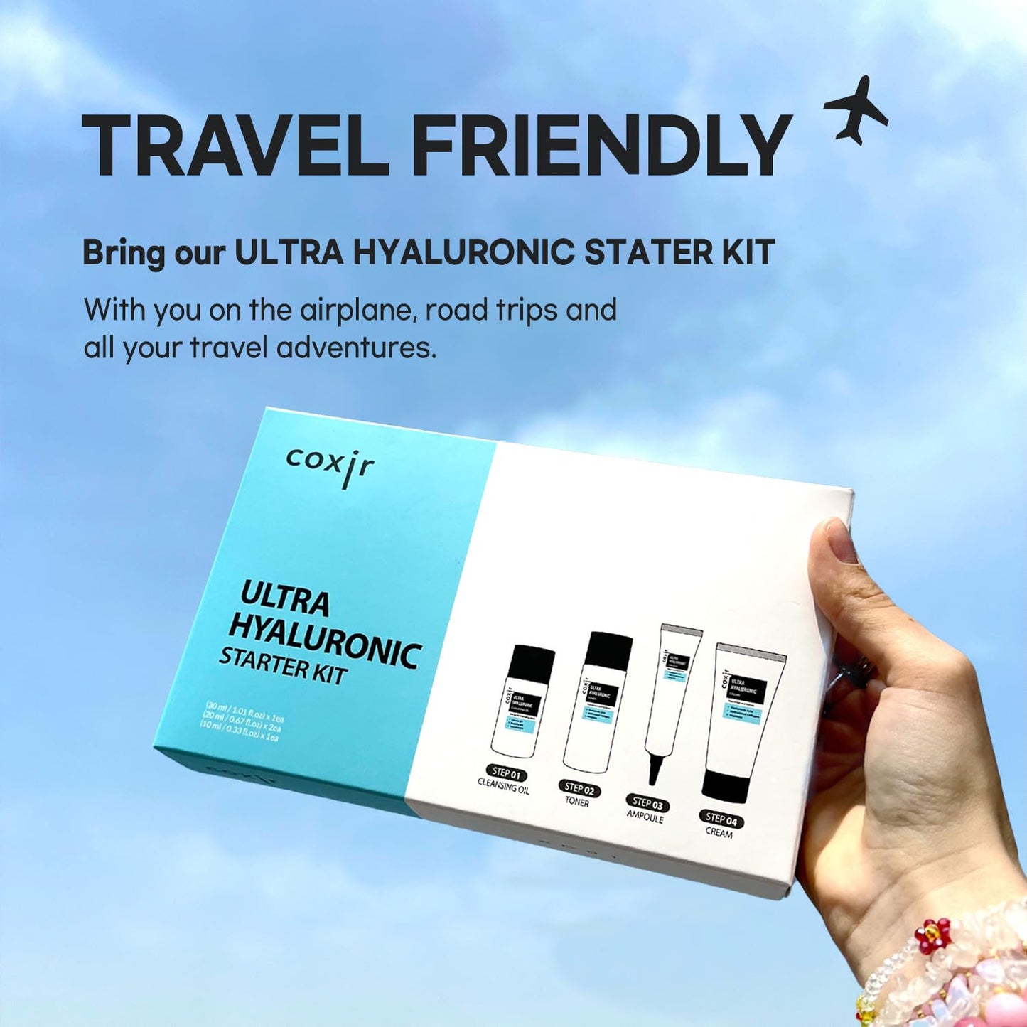 [Travel KIT] coxir Ultra HYALURONIC/Cleansing Oil+Toner+ampoule+Cream Holiday Miniature/[2.68 fl.oz (Pack of 1)] / Korean Skin Care