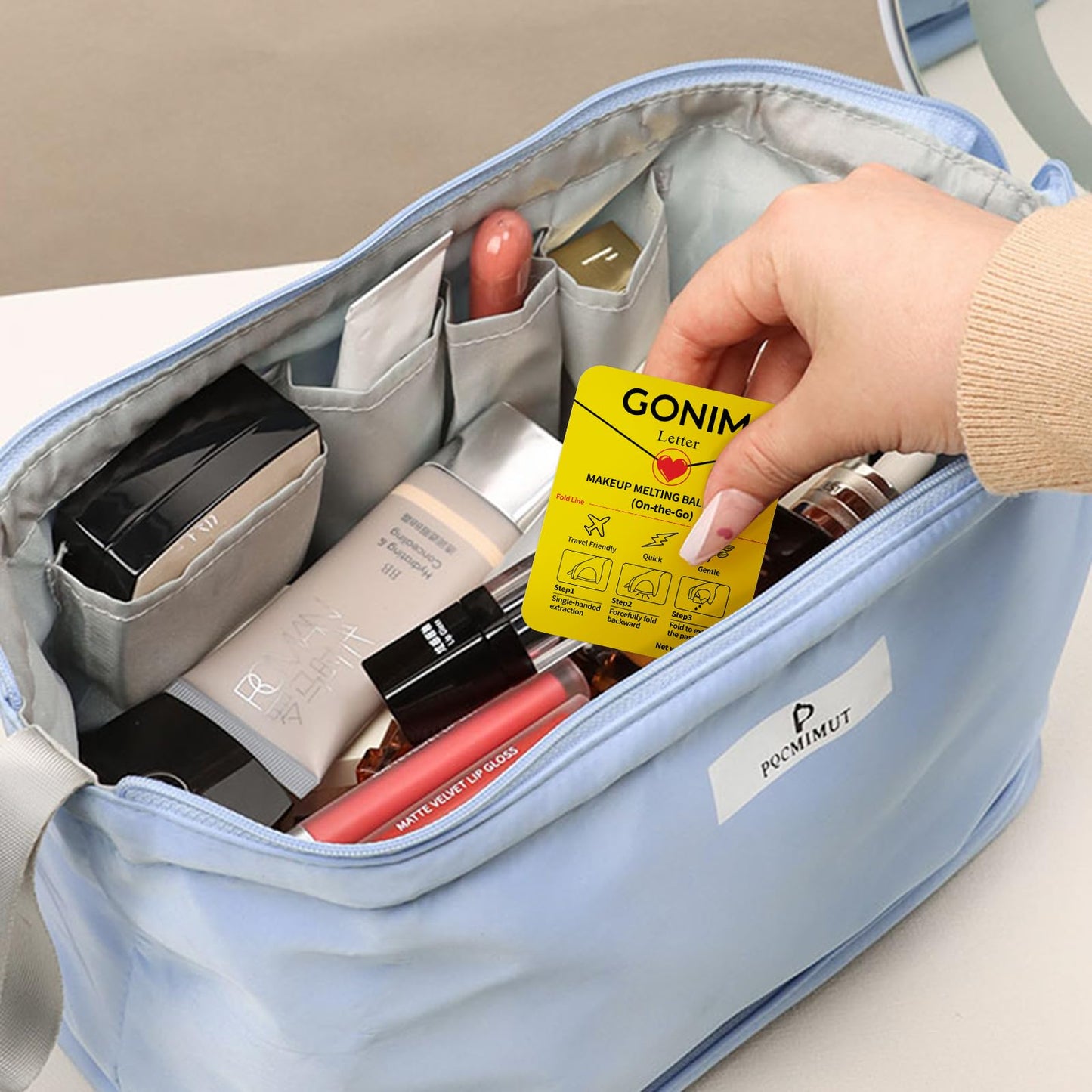 GONIM Cleansing Balm Makeup Remover, Hydrating Facial Cleanser for On-the-Go, Makeup Remover Melting Balm, Travel Size Mini Makeup Cleansing Oil, Travel Essentials for Women, Soothing 3gx15pcs