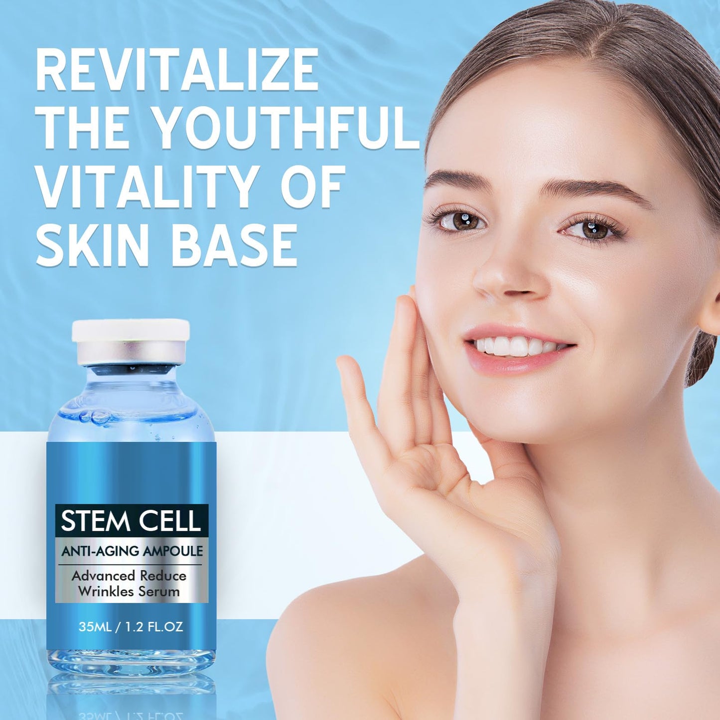 Josera Stem Cell Serum for Face, Microneedling Serum, Stem Cell Solution Ampoule to Use with and without Micro Needling, Anti Aging & Smooth Wrinkles, 2 Count