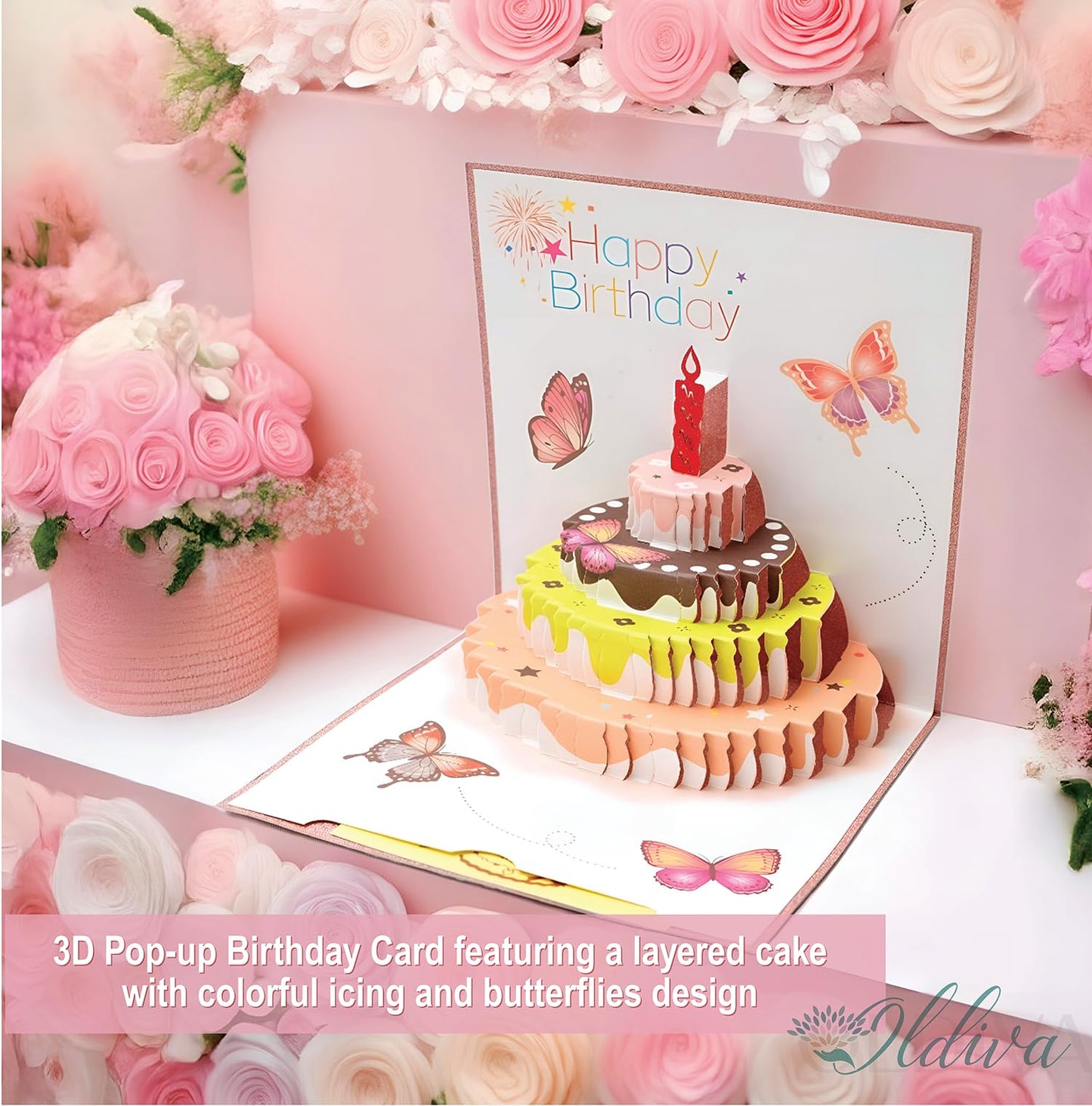 Unique Birthday Gifts for Women, Present Ideas for Her, Mom, Wife, Sister, Friend, Coworker Luxury Birthday Box for Women Gift Basket with Tumbler, Rose Soap, Mirror Birthday Greeting Card