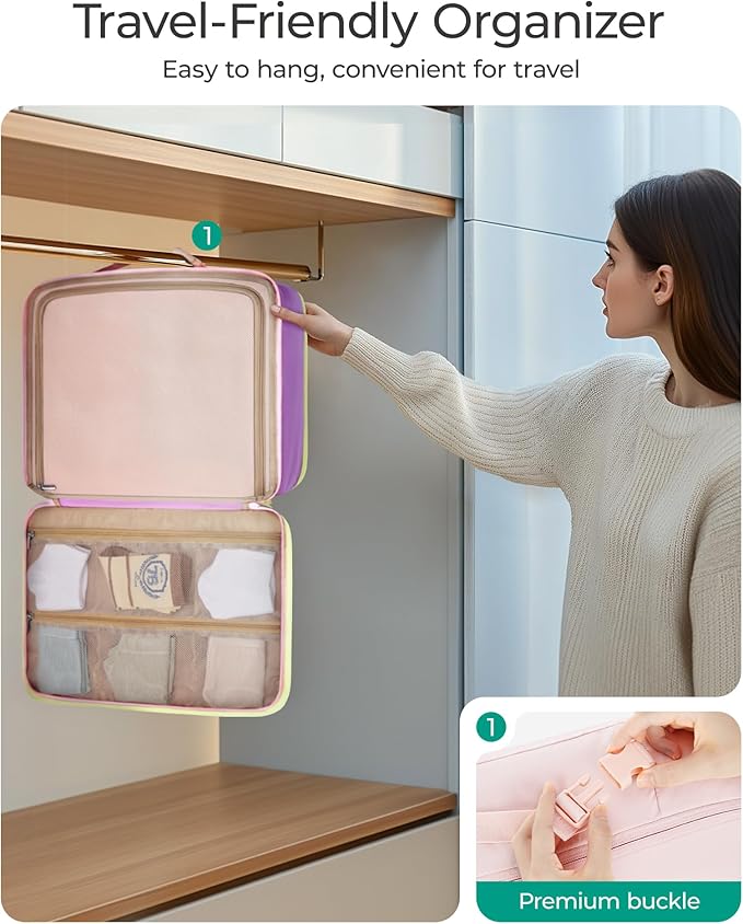 BAGSMART Compression Packing Cubes for Travel, 6 Set/5 Set/4 Set, Compression Suitcase Organizer Bags Set for Suitcases Travel Essentials, Lightweight Packing Organizers