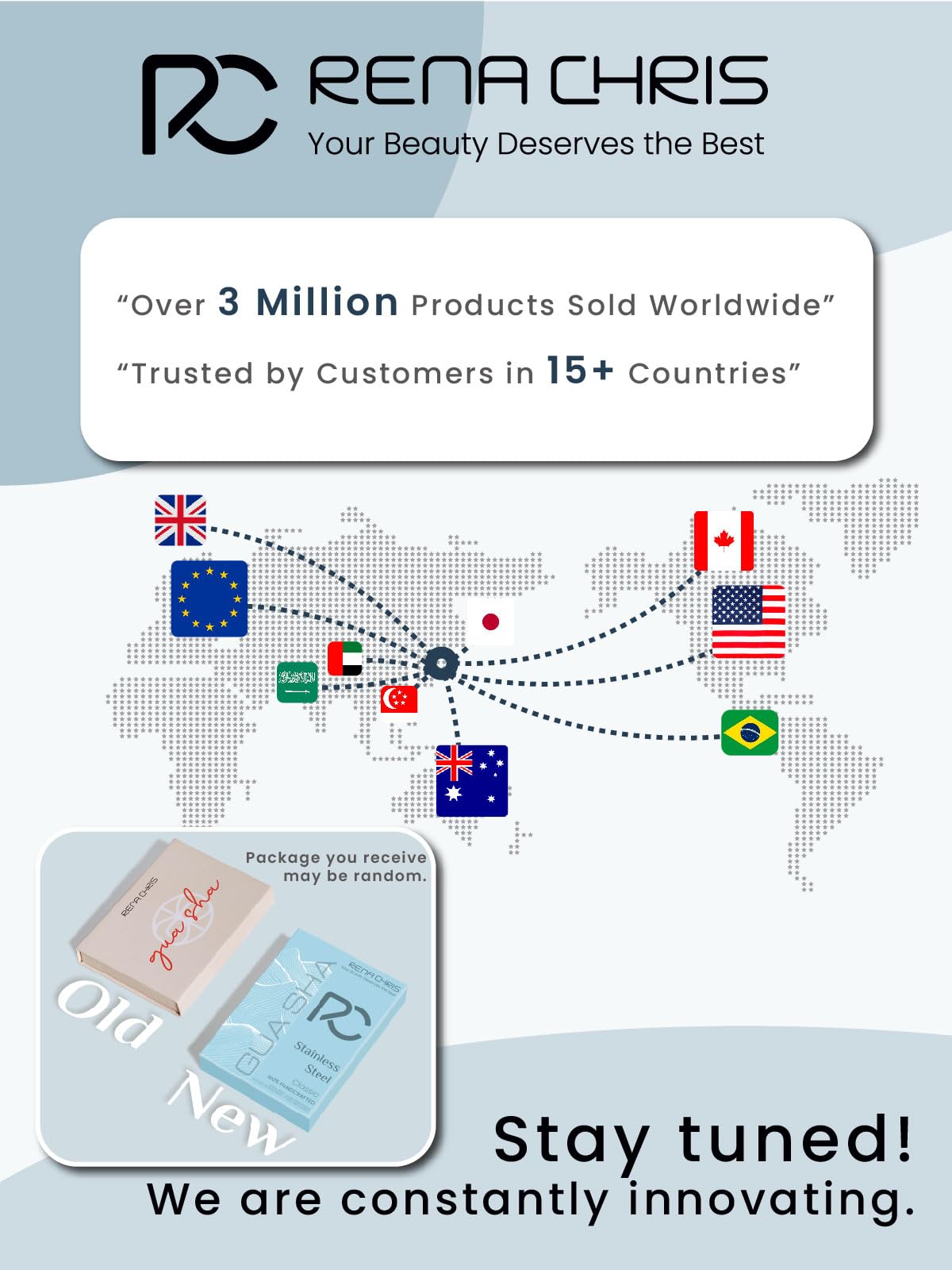 Rena Chris Gua Sha Facial Tools, Stainless Steel Guasha Tool for Acupuncture, Manual Massage Tool for Jawline Sculpting and Puffiness Reducing, Gua Sha Facial Massage Tool, Skin-Care Gift