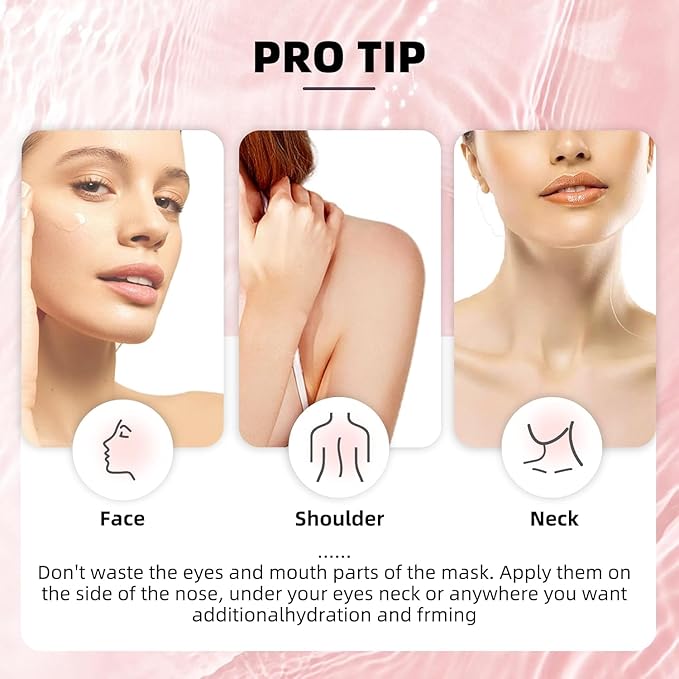 5 Pack Bio Collagen Face Mask Skincare, 100% Hydrating Collagen Mask Overnight Korean Skin Care