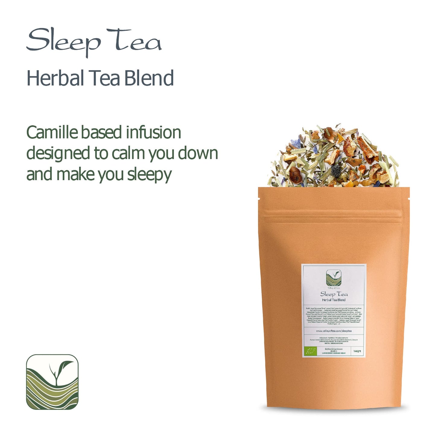 Sleep Tea Organic Herbal Tea - All Natural Sleep Blend - Good Night Relaxing Camomile Infusion - Soothing - Calming Tea Sleepy Tee Sleep Tea Slepy Tea Sleepytea Seeping Tea Sleppy Tea