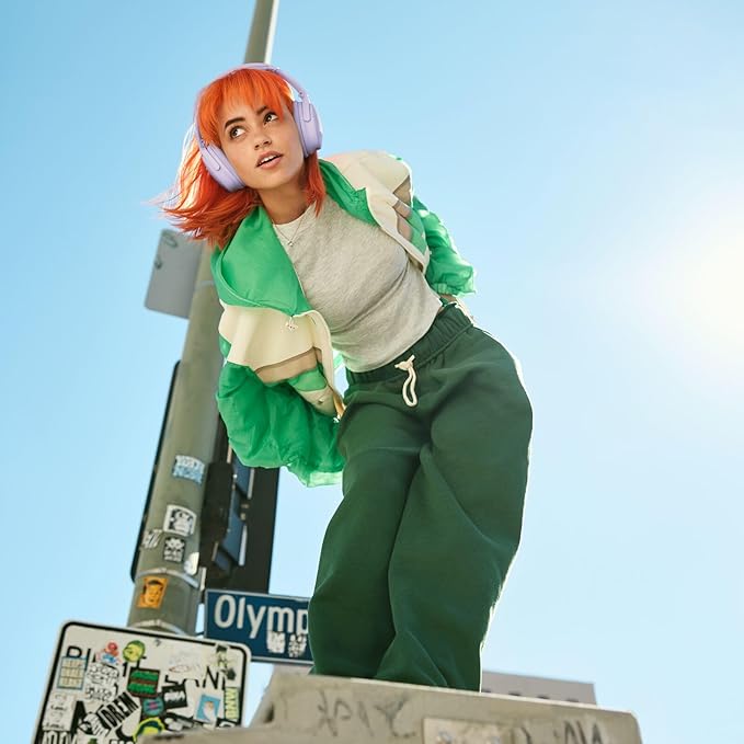 Bose QuietComfort Bluetooth Headphones, Wireless Headphones with Active Over Ear Noise Cancelling and Mic, Deep Bass, Up to 24 Hours of Playtime, Chilled Lilac - Limited Edition Color