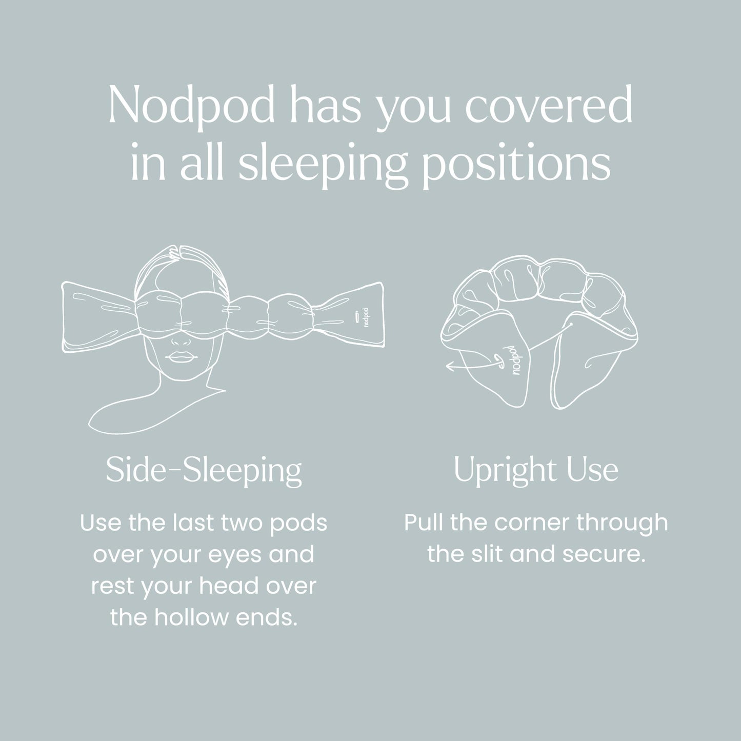 Nodpod Gentle Pressure Silk Sleep Mask | Patented Light Blocking Design for Sleeping, Travel & Relaxation | Bead Filled, Machine Washable (Willow)