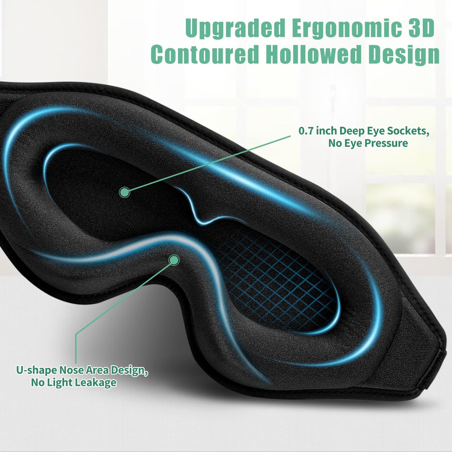 BeeVines 2 Pack 3D Sleep Mask Eye Mask for False Eyelash Extensions for Men & Women, Eye Mask for Sleeping with Adjustable Strap, 100% Blackout Eye Covers Night Sleep Blindfold for Yoga Travel