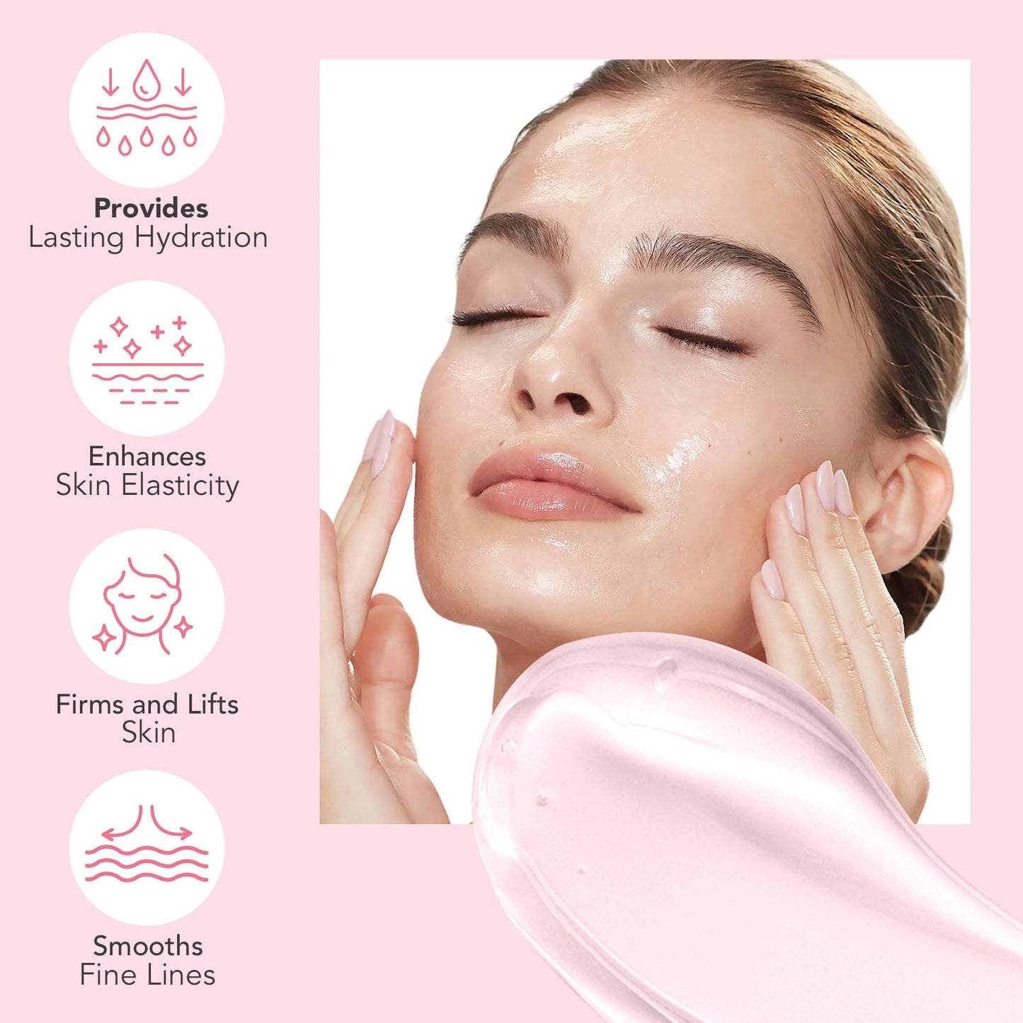 Collagen Overnight Wrapping Peel Off Facial Mask, Collagen Night Wrapping Mask, Hydrating Anti Wrinkle Lifting for All Skin Types, Firming&Elasticity Sleeping Mask (Brush Included)