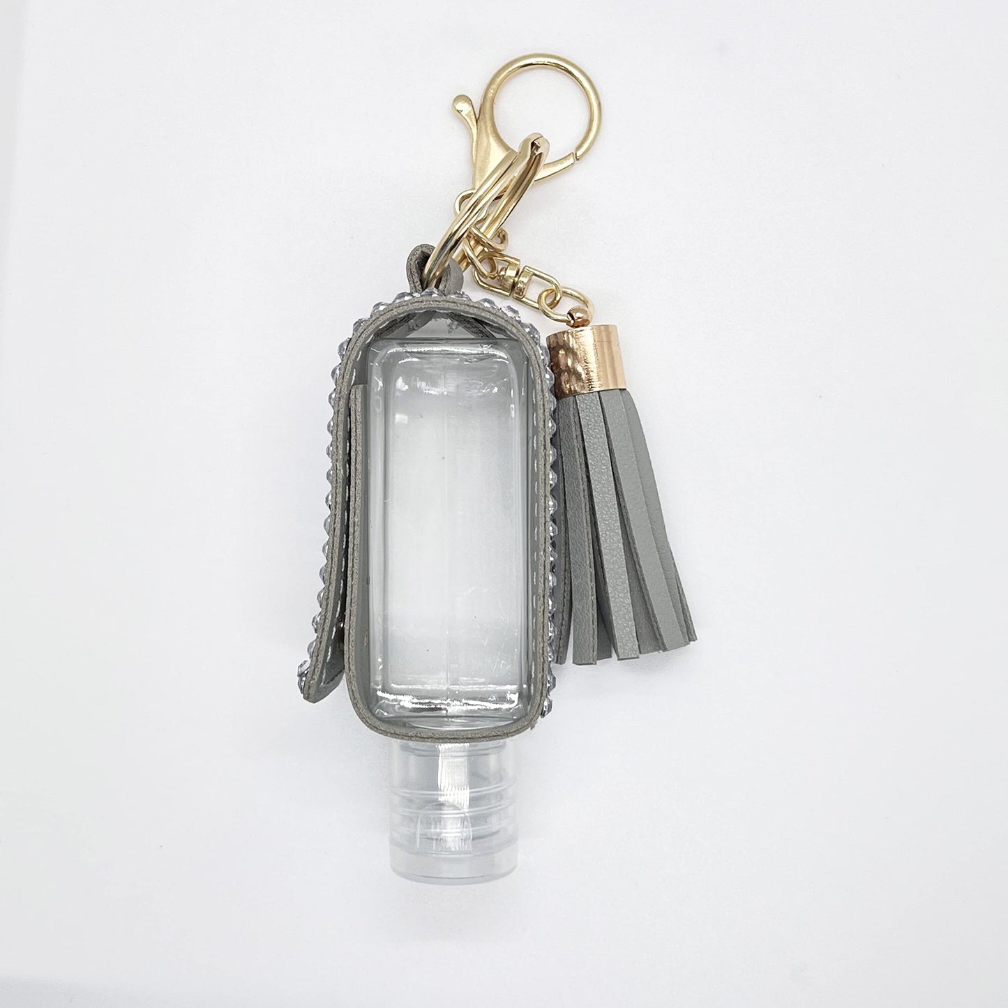 2pcs/1oz Bling Travel Bottle Case with Keychain,Mini Travel Bottles for Alcohol,Toner, Hand Sanitizer,Small Refillable Containers Portable for Handbag, Purse,Outdoor Camping Traveling (Black And Grey)