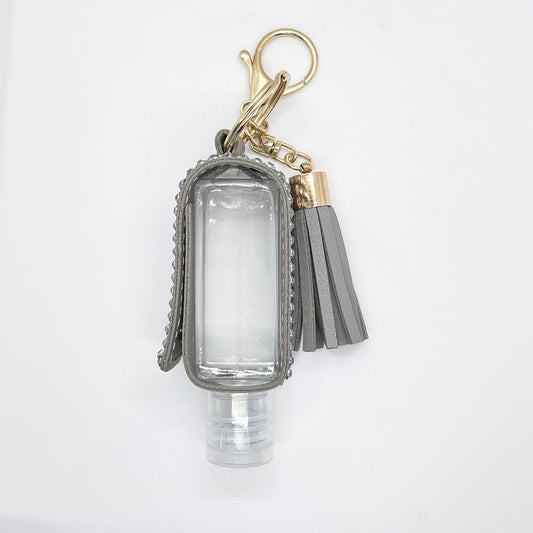 2pcs/1oz Bling Travel Bottle Case with Keychain,Mini Travel Bottles for Alcohol,Toner, Hand Sanitizer,Small Refillable Containers Portable for Handbag, Purse,Outdoor Camping Traveling (Black And Grey)