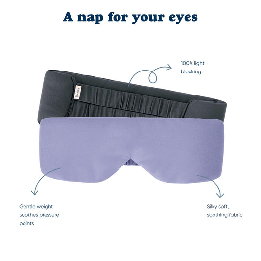 Bearaby Asteroid Grey Sleep Mask 23” x 4” Weighted Eye Mask for Sleeping 0.75 lbs 100% Light Blocking Mask for Travel and Rest Silky Soft Fabric for Deep Gentle Sleep