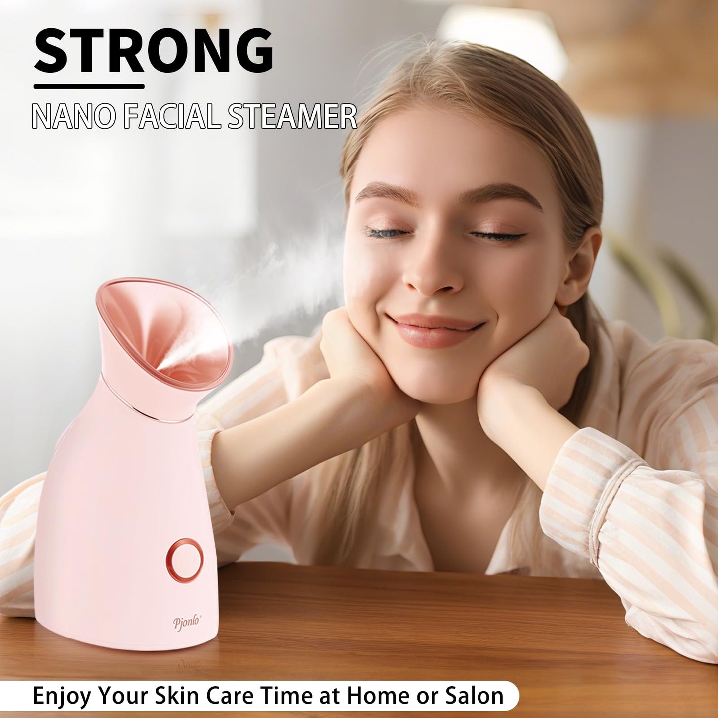 Pjordo Facial Steamer Spa Kit, Nano Ionic Face Steamer for Facial Deep Cleaning Unclogs Pores Sinuses Moisturizing, Warm Mist Humidifier Steamer for Face Home Sauna SPA, Self Care Gifts for Women